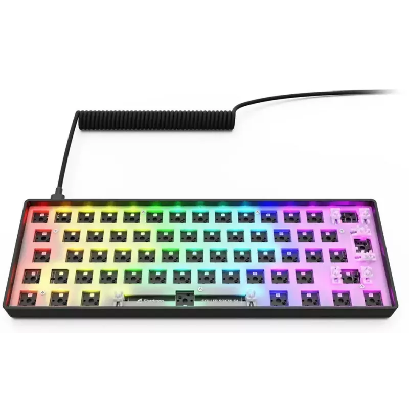 Mechanische kompakte 60%-Tastatur Sharkoon SKILLER SGK50 S4 — Kabelgebundenes USB, QWERTY deutsches Layout, RGB-Hintergrundbeleuchtung, 1,5 m Kabel, schwarz