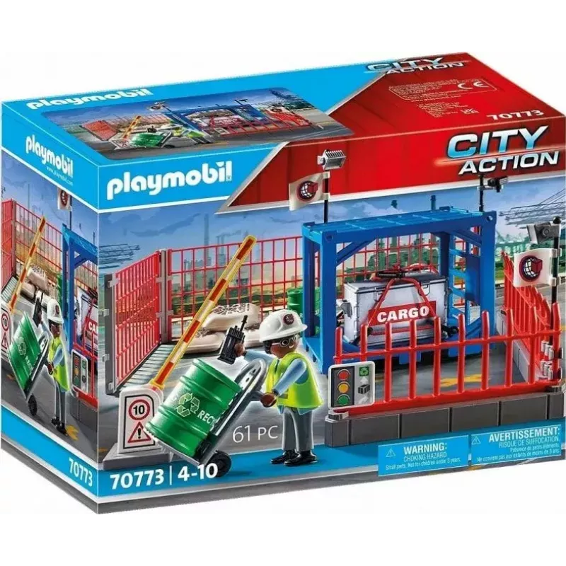 Playmobil Frachtlager-Set PLAYMOBIL 70773 mit Laderampe und Gabelstapler