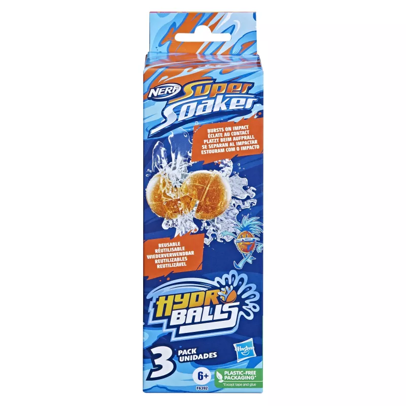 Nerf Super Soaker Hydro Balls 3er-Pack, wiederverwendbare wassergefüllte Bälle