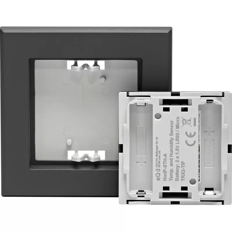 Innentemperatur- und Feuchtigkeitssensor HomeMatic HmIP‑STH‑A anthrazit, kabelloser Smart-Home-Sensor
