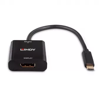 Lindy USB Type C zu DisplayPort 4K144 Konverter, USB Type-C, DisplayPort-Ausgang, 3840 x 2160 Pixel