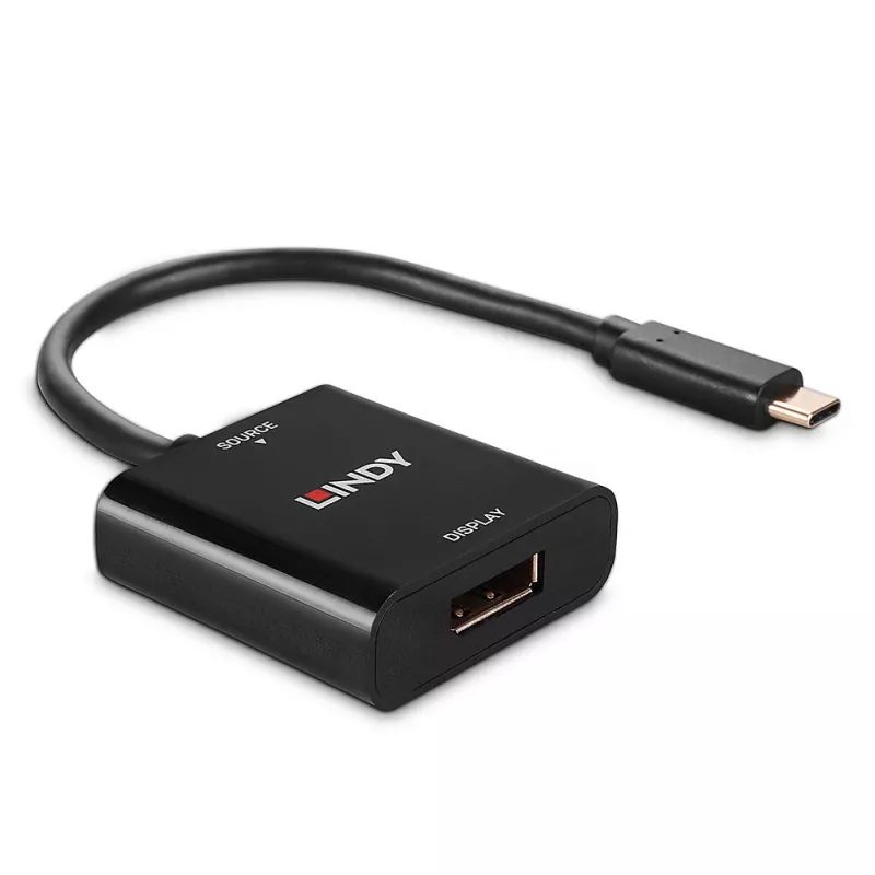Lindy USB Type C zu DisplayPort 4K144 Konverter, USB Type-C, DisplayPort-Ausgang, 3840 x 2160 Pixel