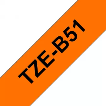 Brother laminiertes Band, Schwarz auf fluoreszierendem Orange, TZe, Grau, Thermotransfer, China, 5 Jahre