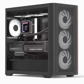 Mini Tower PC Aerocool D301A Schwarz Holz ATX-Netzteil