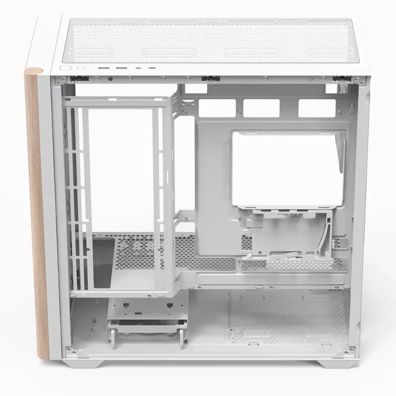Aerocool D301A Mini Tower Weiß, Holz