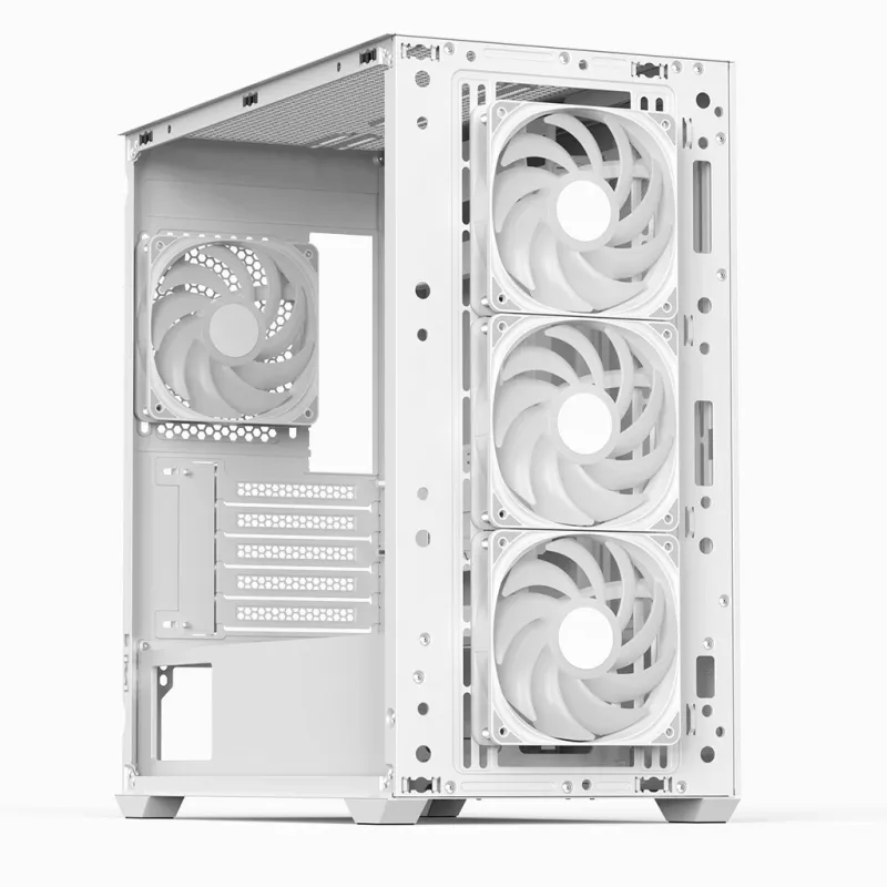 Aerocool D301A Mini Tower Weiß, Holz