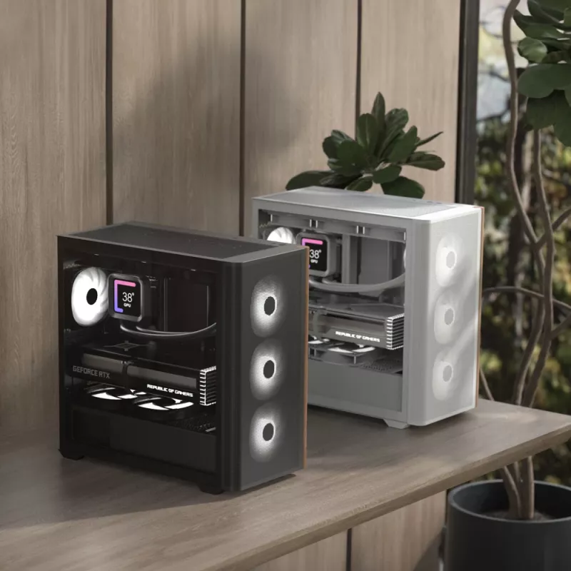 Aerocool D301A Mini Tower Weiß, Holz