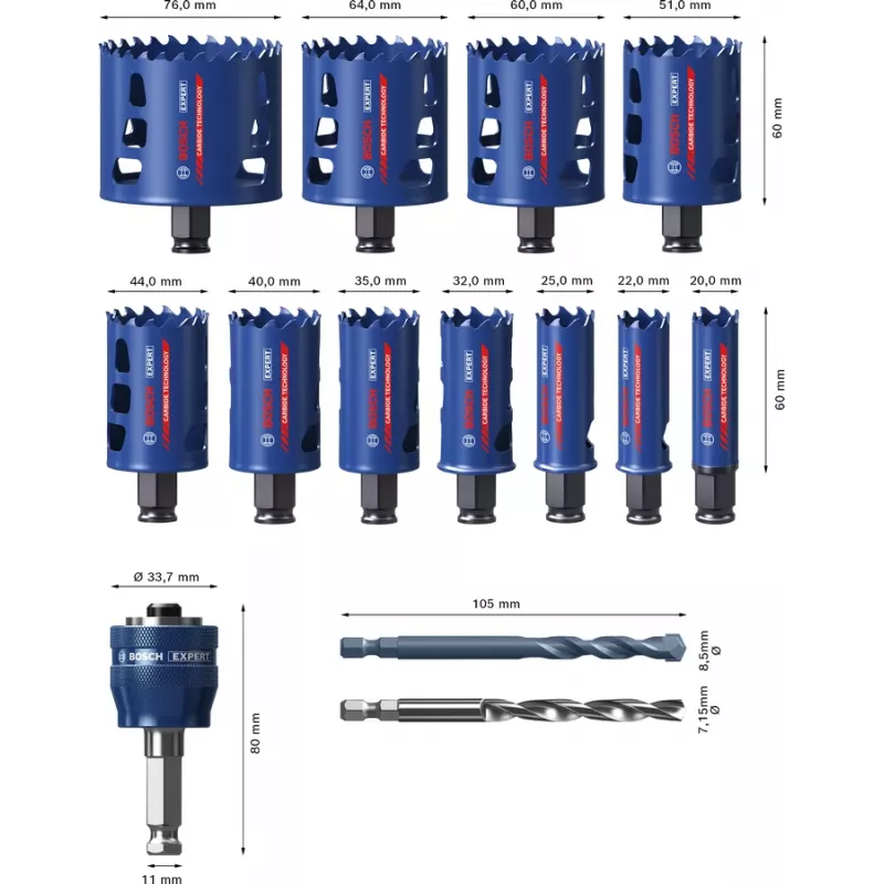 Bosch 2 608 900 447 Bohrlochsägen-Set 11 Stk.