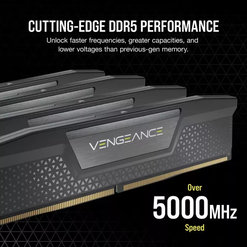 CORSAIR Speicher 64 GB – DDR5 (2x32 GB) DRAM 6600 MT/s CL32 Speicherkit – schwarz Vengeance