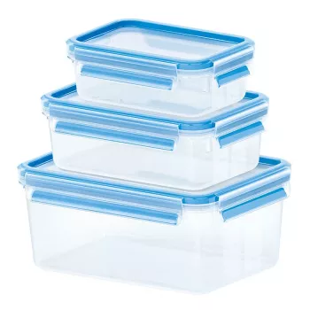 EMSA 508566 Vorratsdose Rechteckig Set Transparent 3 Stk.