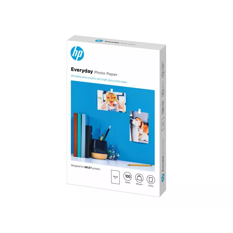 HP Everyday Fotopapier, glänzend, 200 g/m², 10 x 15 cm (101 x 152 mm), 100 Blatt