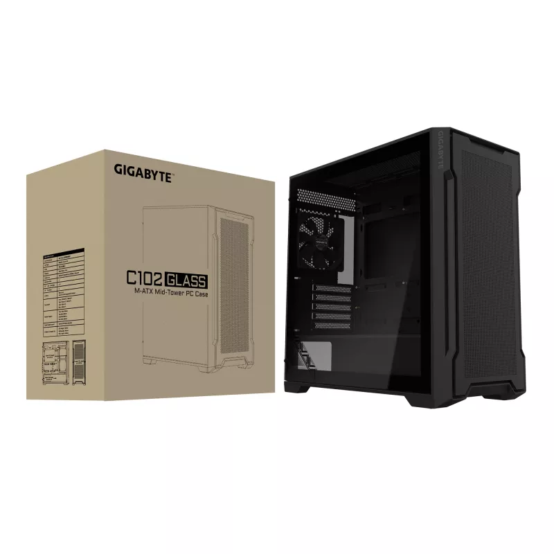 GIGABYTE C102 GLASS Midi Tower Schwarz