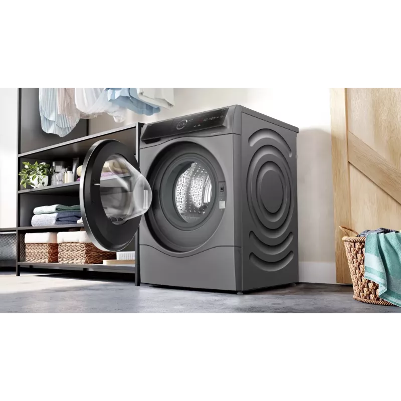 Bosch Serie 8 WNC254AS0 Waschtrockner Freistehend Frontlader Edelstahl
