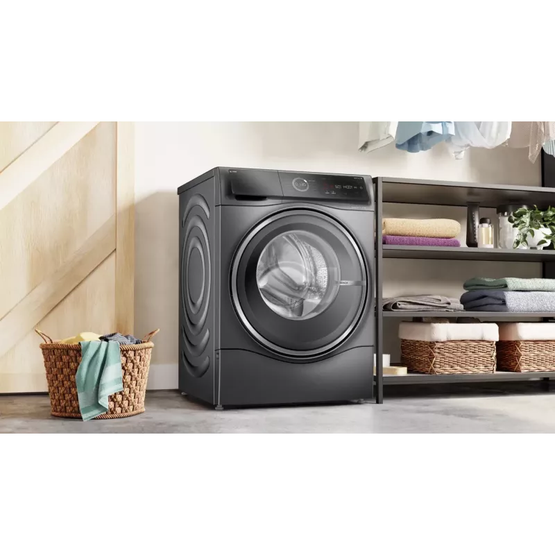 Bosch Serie 8 WNC254AS0 Waschtrockner Freistehend Frontlader Edelstahl