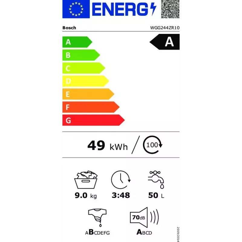 Bosch WGG244ZR10 Waschmaschine Frontlader 9 kg 1351 U/min Edelstahl