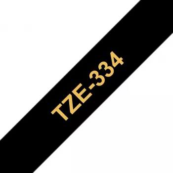 Labelband Brother TZE334 12 mm Gold auf Schwarz