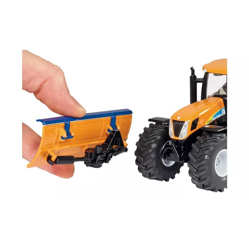Siku Traktor mit Räumschild und Salzstreuer, Traktormodell, Vormontiert, 1:50, Metall, Kunststoff, 3 Jahr(e), Schwarz, Blau, Orange