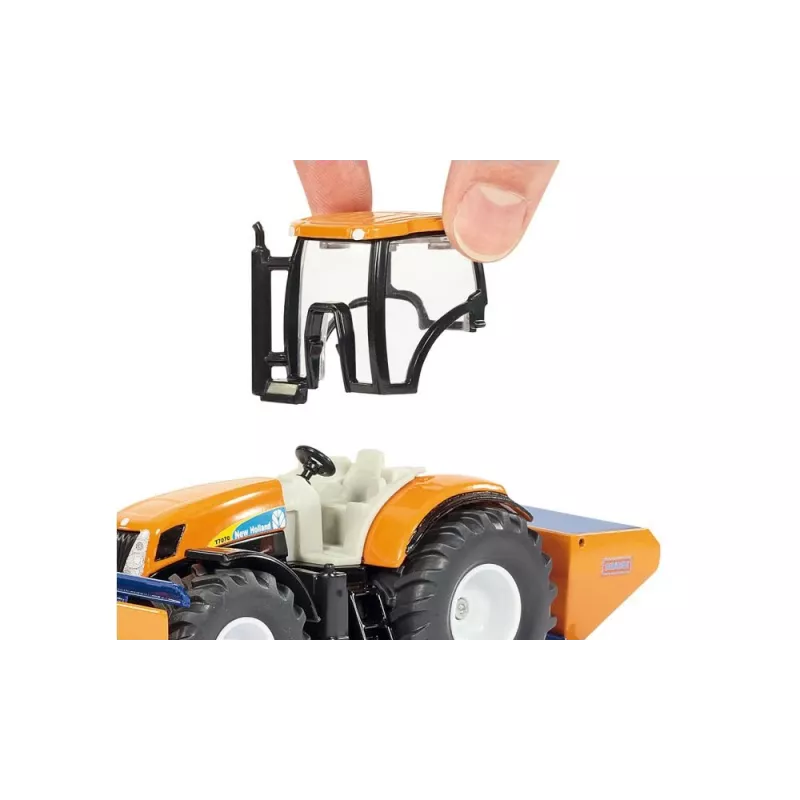 Siku Traktor mit Räumschild und Salzstreuer, Traktormodell, Vormontiert, 1:50, Metall, Kunststoff, 3 Jahr(e), Schwarz, Blau, Orange