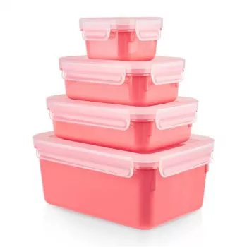 EMSA Clip & Close Rechteckiges Set Coral 4 Stk.