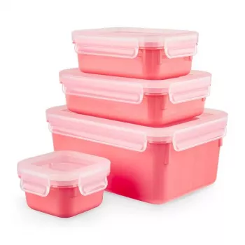 EMSA Clip & Close Rechteckiges Set Coral 4 Stk.