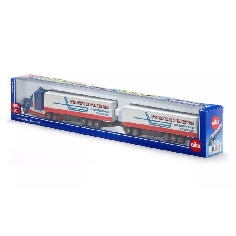 Siku Road Train, Straßenzugmodell, Vormontiert, 1:87, Metall, Kunststoff, 3 Jahr(e), Blau, Rot, Weiß