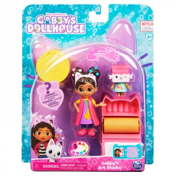 Gabbys Puppenhaus, Kunstatelier-Set mit 2 Spielfiguren, 2 Zubehörteilen, Lieferung und Möbelstück, Kinderspielzeug für Kinder ab 3 Jahren