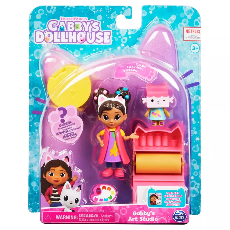 Gabbys Puppenhaus, Kunstatelier-Set mit 2 Spielfiguren, 2 Zubehörteilen, Lieferung und Möbelstück, Kinderspielzeug für Kinder ab 3 Jahren