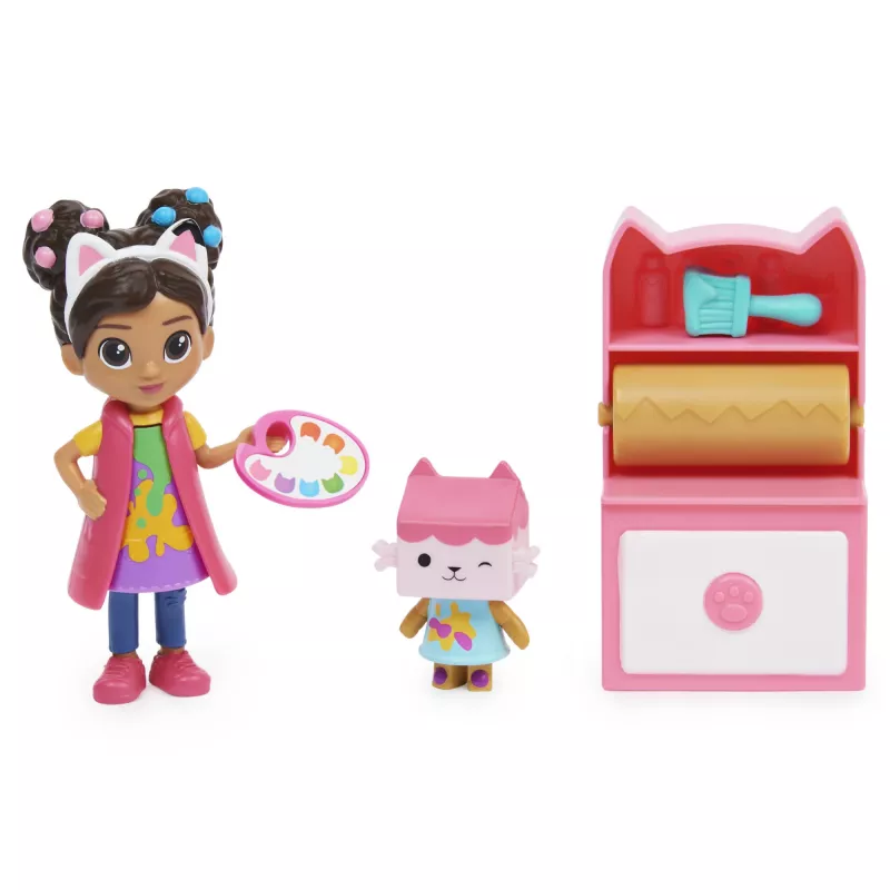 Gabbys Puppenhaus, Kunstatelier-Set mit 2 Spielfiguren, 2 Zubehörteilen, Lieferung und Möbelstück, Kinderspielzeug für Kinder ab 3 Jahren
