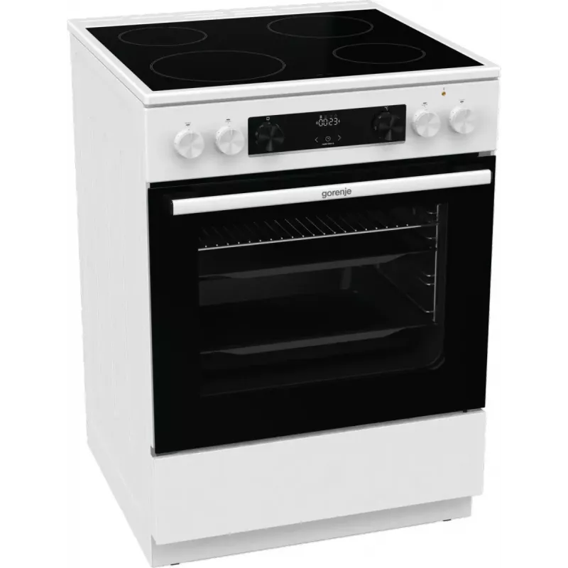 Gorenje GEC6C40WD Freistehender Herd Elektro-Keramikkochfeld Schwarz, Weiß