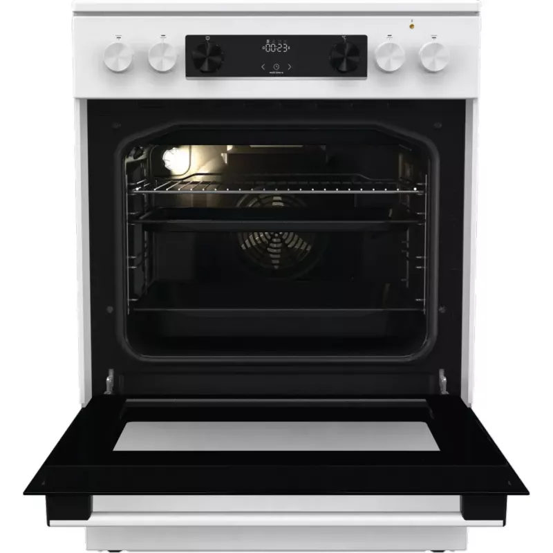 Gorenje GEC6C40WD Freistehender Herd Elektro-Keramikkochfeld Schwarz, Weiß