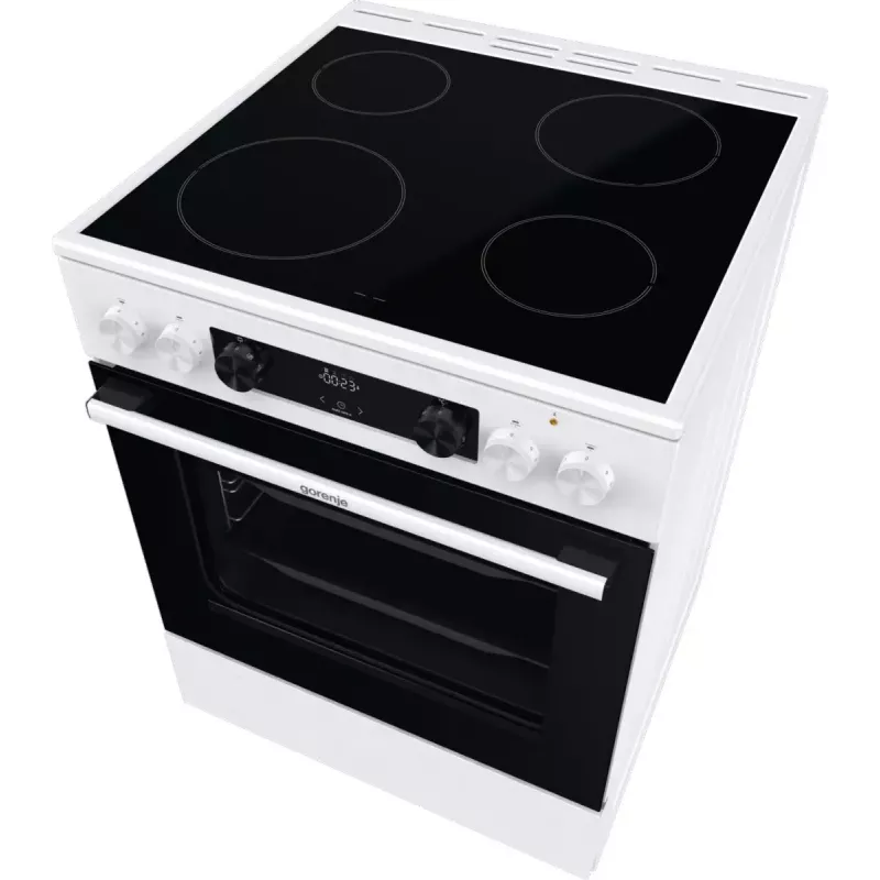 Gorenje GEC6C40WD Freistehender Herd Elektro-Keramikkochfeld Schwarz, Weiß