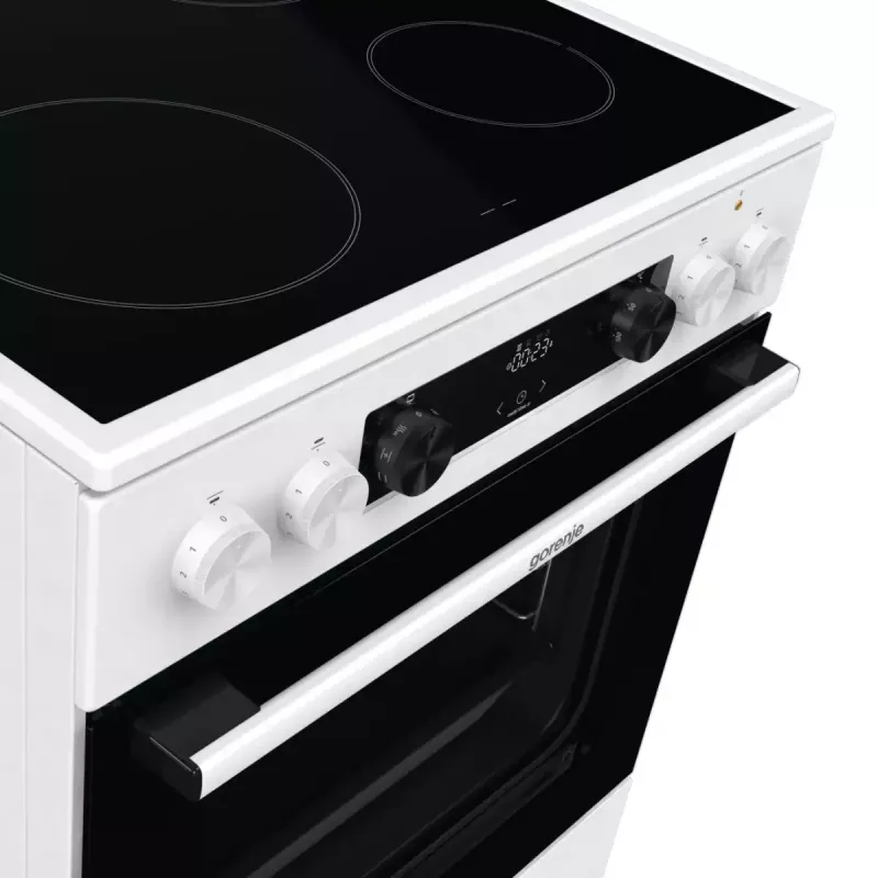 Gorenje GEC6C40WD Freistehender Herd Elektro-Keramikkochfeld Schwarz, Weiß