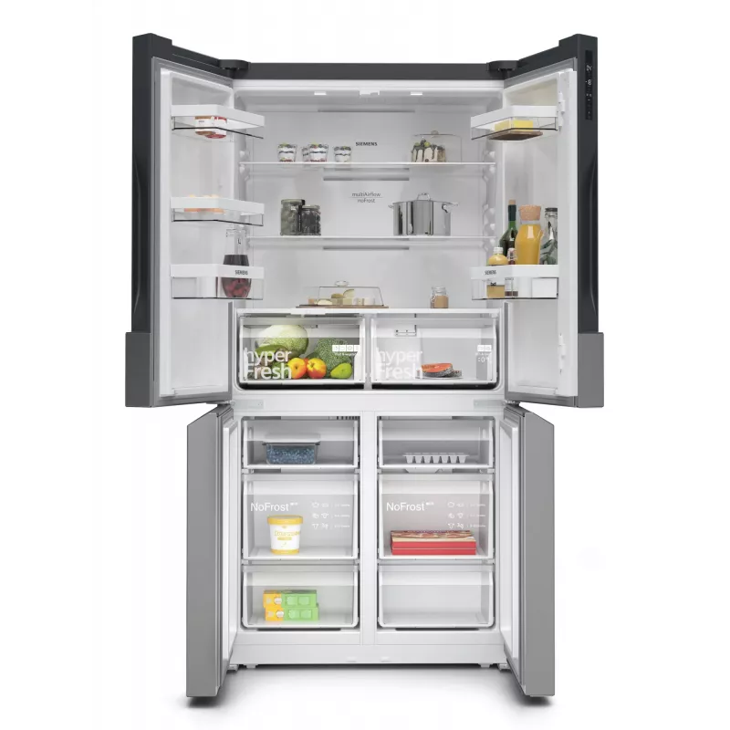 Siemens iQ300 KF96NVPEA Side-by-Side-Kühlschrank Freistehend 605 L Silber