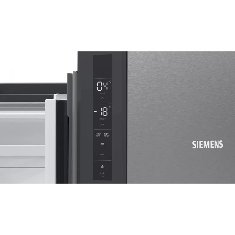 Siemens iQ300 KF96NVPEA Side-by-Side-Kühlschrank Freistehend 605 L Silber
