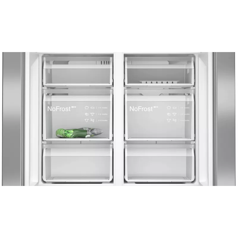 Siemens iQ300 KF96NVPEA Side-by-Side-Kühlschrank Freistehend 605 L Silber