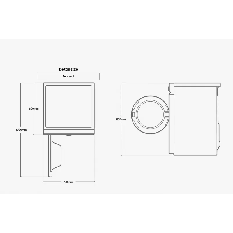 Samsung DV90BB7445GWS2 Wäschetrockner Freistehend Frontlader 9 kg Weiß