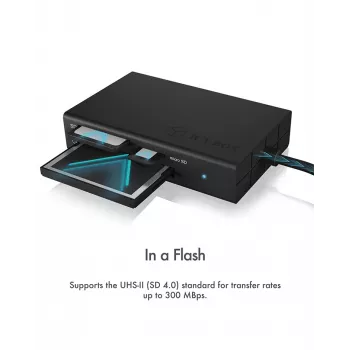 ICY BOX IB-CR401-C3 Kartenleser USB 3.2 Gen 1 (3.1 Gen 1) Type-C Schwarz