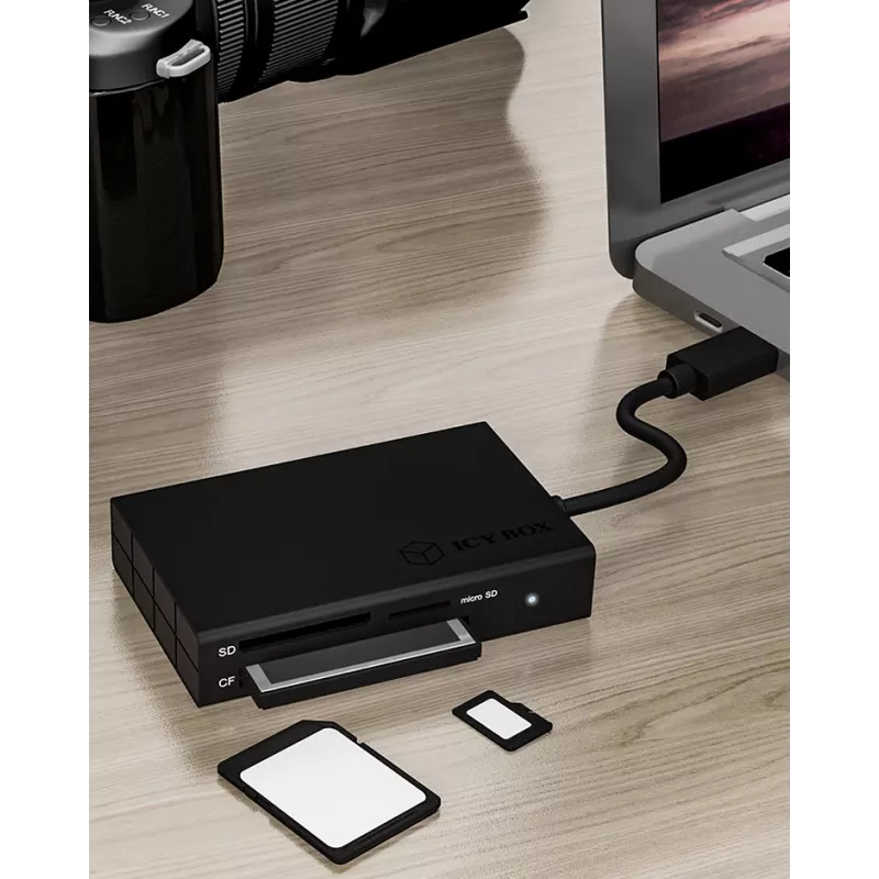 ICY BOX IB-CR401-C3 Kartenleser USB 3.2 Gen 1 (3.1 Gen 1) Type-C Schwarz