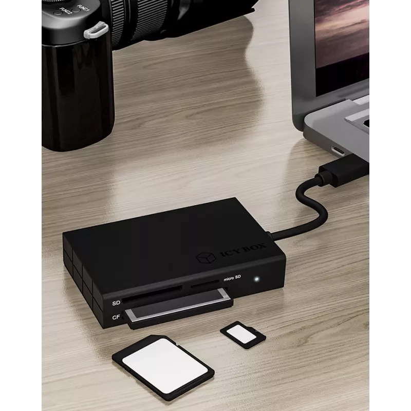 ICY BOX IB-CR401-C3 Kartenleser USB 3.2 Gen 1 (3.1 Gen 1) Type-C Schwarz