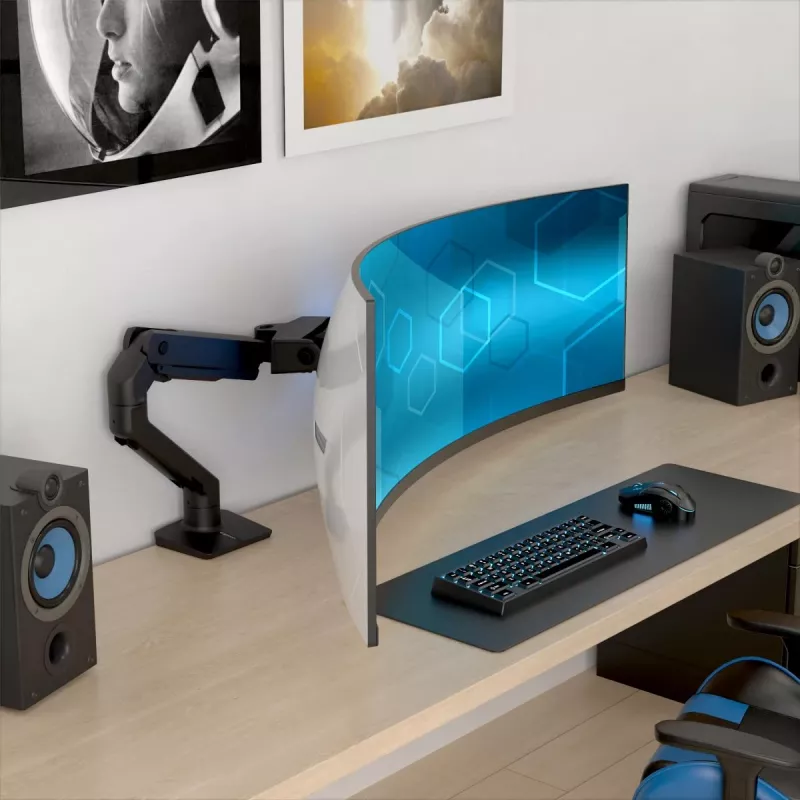 ERGOTRON HX Tisch-Monitorarm mit VHD-Schwenkneigung – mattschwarz