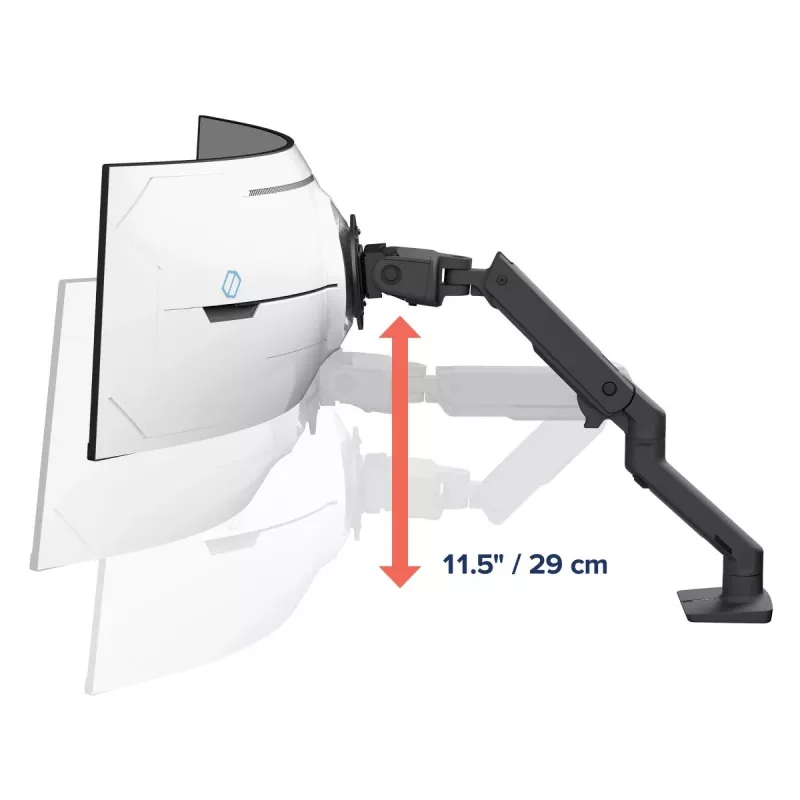 ERGOTRON HX Tisch-Monitorarm mit VHD-Schwenkneigung – mattschwarz