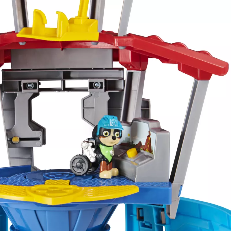 PAW Patrol , Dino Rescue HQ Spielset mit Geräuschen und exklusiver Rex-Figur und Fahrzeug