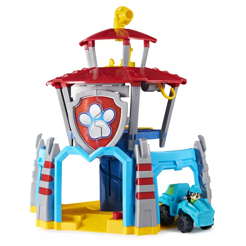 PAW Patrol , Dino Rescue HQ Spielset mit Geräuschen und exklusiver Rex-Figur und Fahrzeug