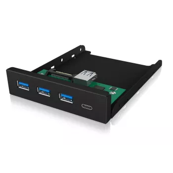USB Hub ICY BOX IB-HUB1418-i3 — GL3520/ASM1543 Chipsatz, schwarz, 101×137×25 mm