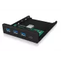 USB Hub ICY BOX IB-HUB1418-i3 — GL3520/ASM1543 Chipsatz, schwarz, 101×137×25 mm