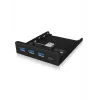 USB Hub ICY BOX IB-HUB1418-i3 — GL3520/ASM1543 Chipsatz, schwarz, 101×137×25 mm