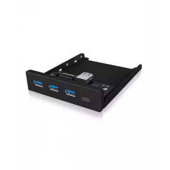 USB Hub ICY BOX IB-HUB1418-i3 — GL3520/ASM1543 Chipsatz, schwarz, 101×137×25 mm