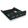 USB Hub ICY BOX IB-HUB1418-i3 — GL3520/ASM1543 Chipsatz, schwarz, 101×137×25 mm