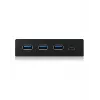 USB Hub ICY BOX IB-HUB1418-i3 — GL3520/ASM1543 Chipsatz, schwarz, 101×137×25 mm