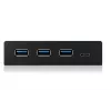 USB Hub ICY BOX IB-HUB1418-i3 — GL3520/ASM1543 Chipsatz, schwarz, 101×137×25 mm